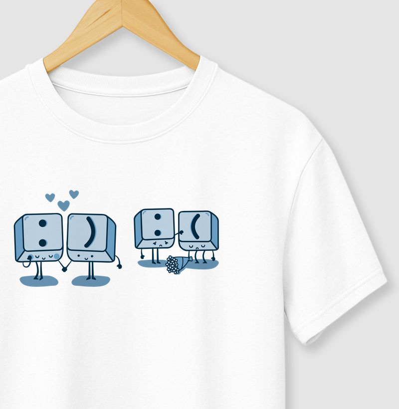 Camiseta sentimentos das teclas