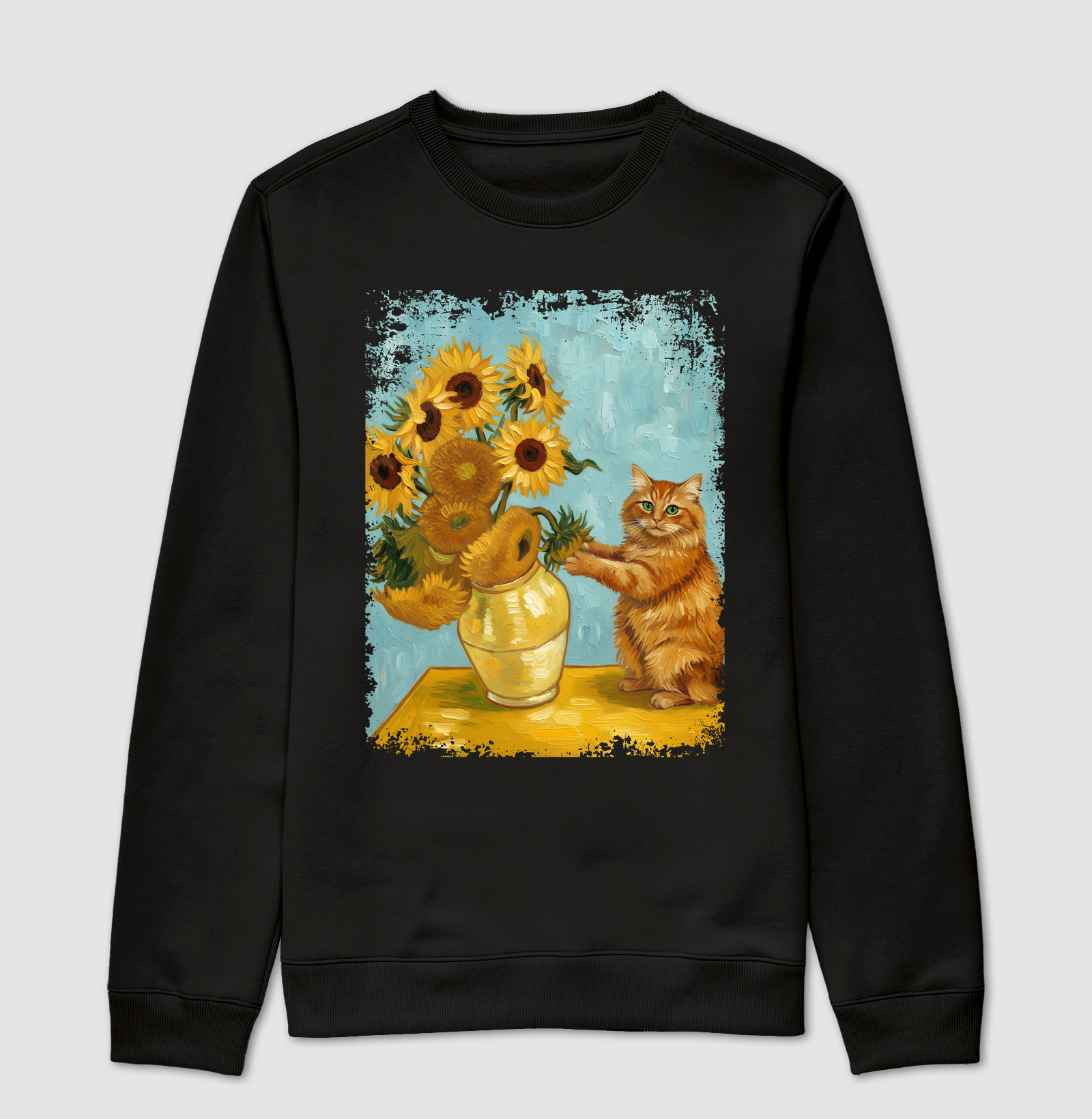 Doze Girassóis e um Gato