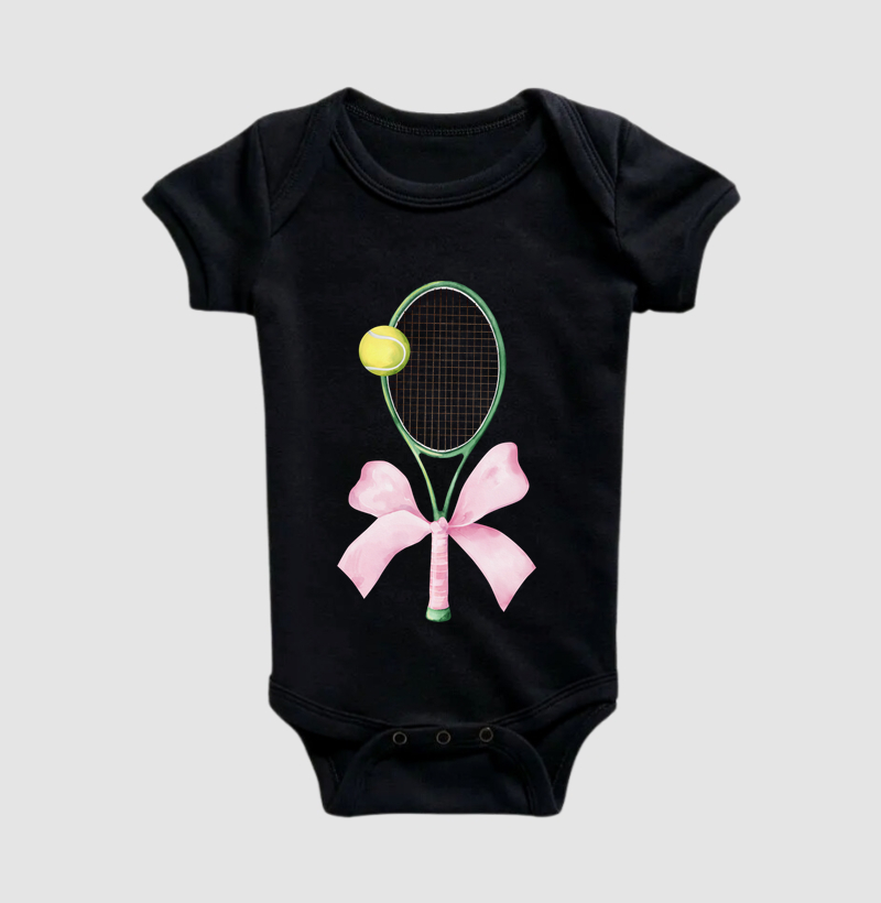 Raquete com Laço Rosa - Body Infantil