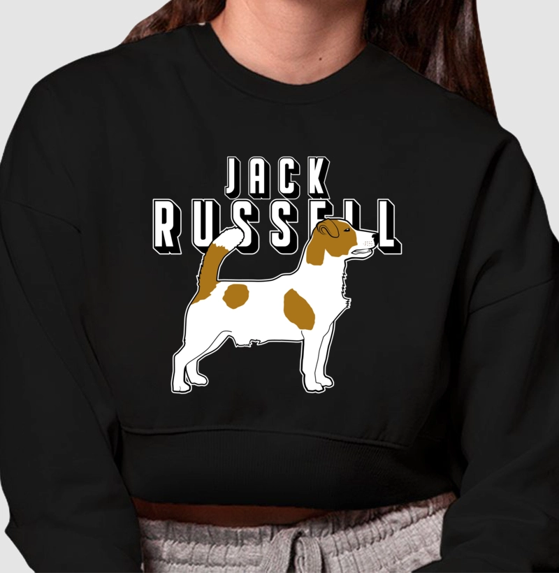 Moletom Cropped Jack Russell Pelo Curto