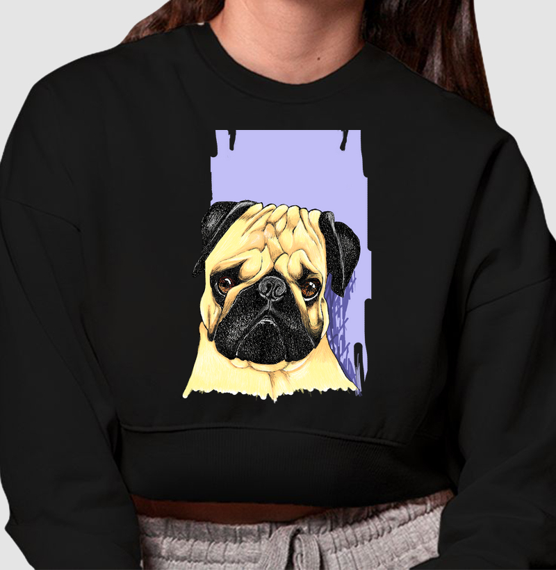 Cropped Moletom Pequeno Buldogue