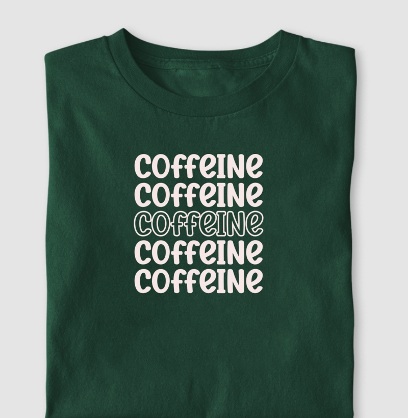 Camiseta "Coffeine" Algodão Nacional