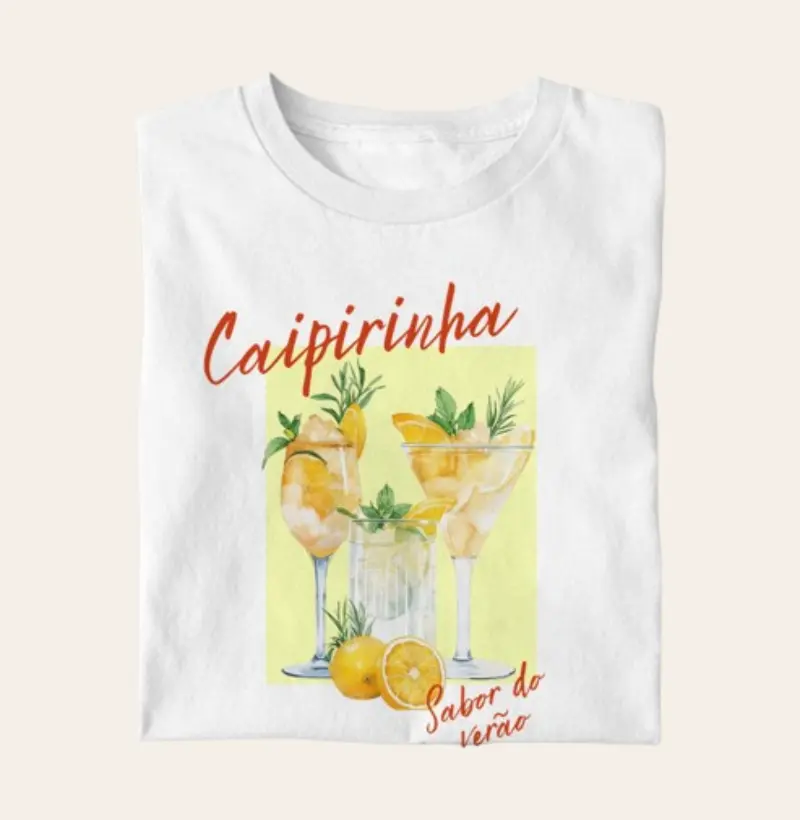 Camiseta Algodão Premium Caipirinha – Sabor do Verão
