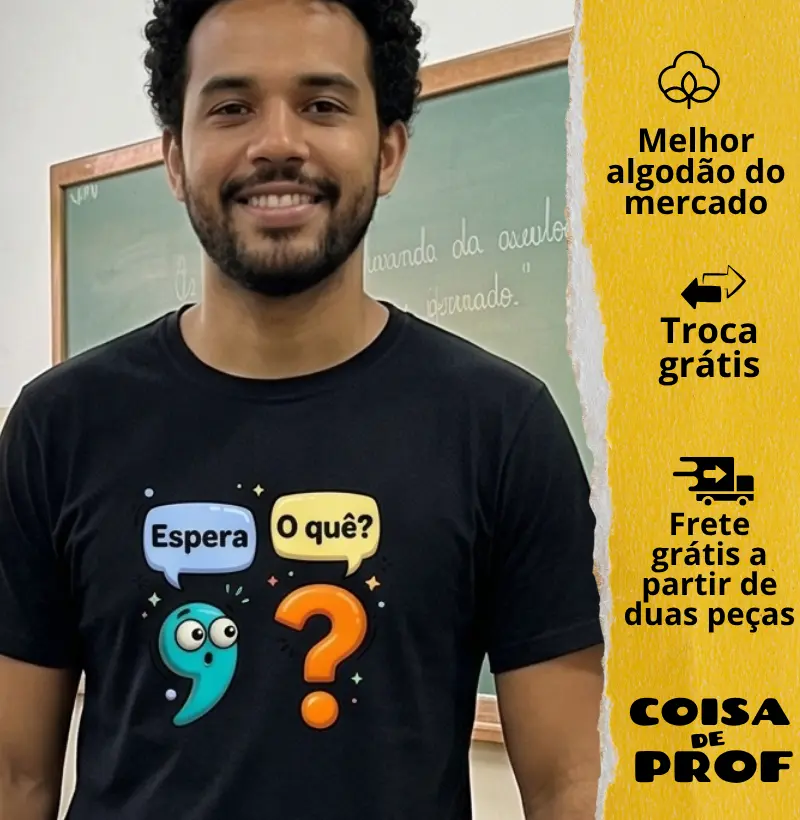 Camiseta Vírgula e Interrogação