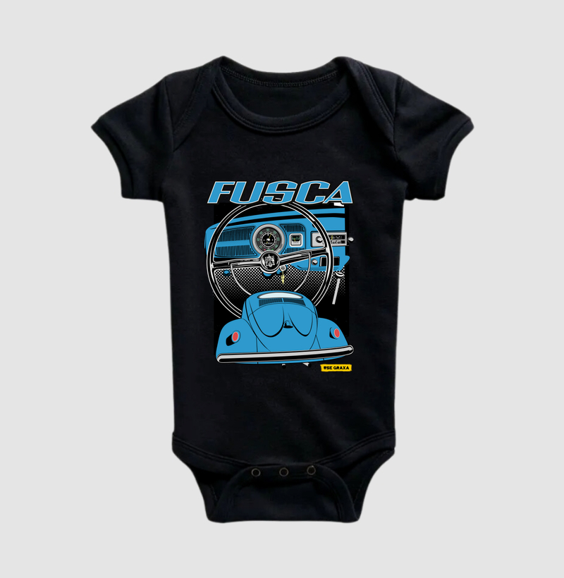 Fusca com Painel Azul