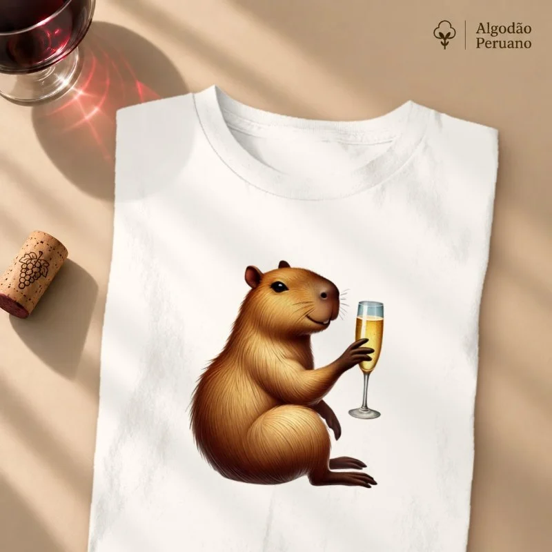 Camiseta Capivara Espumante - Camiseta Algodão Peruano