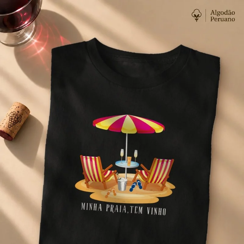 Camiseta Minha Praia tem Vinho