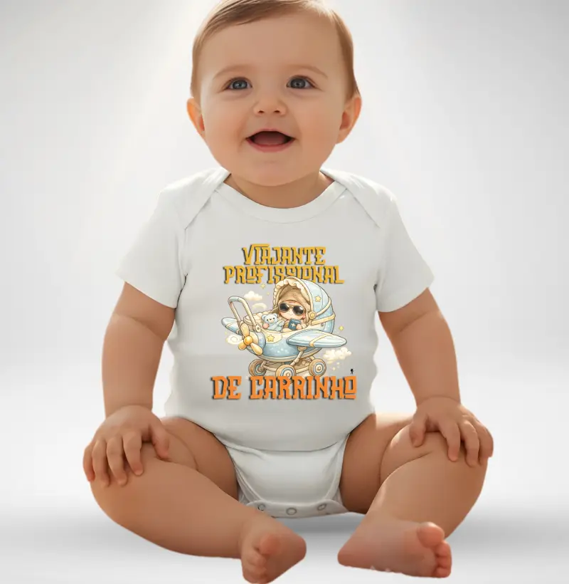 Body Infantil - Viajante Profissional de Carrinho - Baby Excursionista