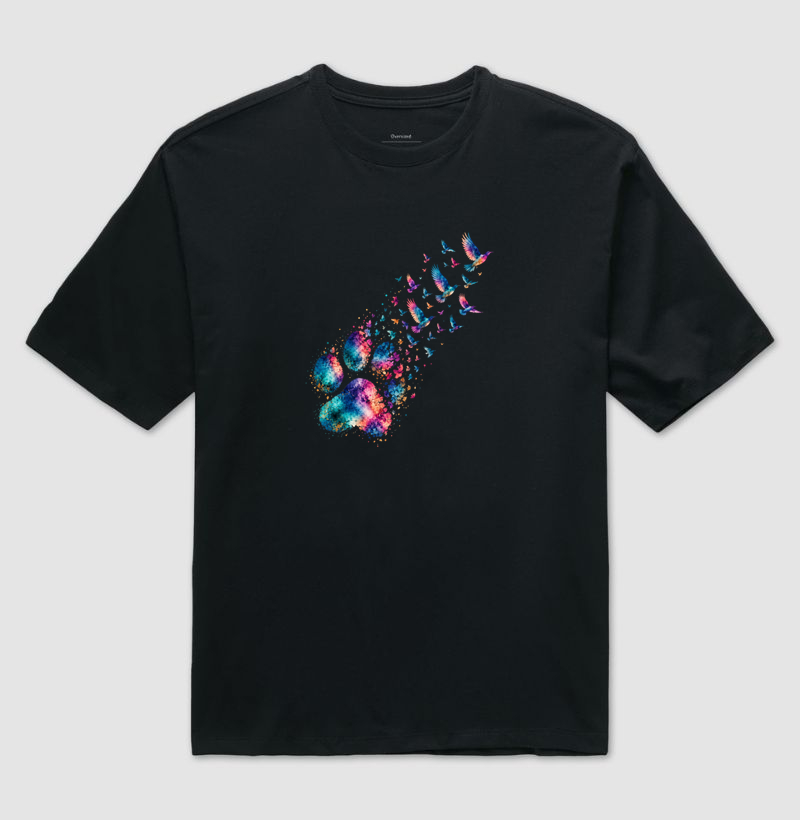 Patinha e Pássaros - Camiseta Oversized