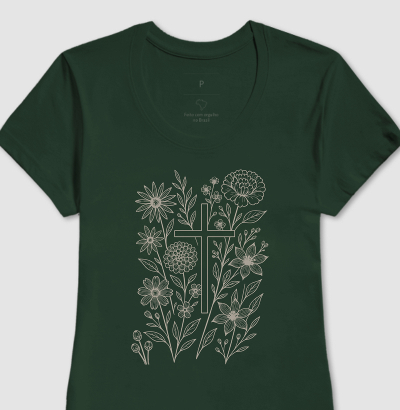 Cruz e flores (camiseta)