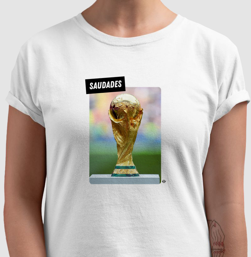 feminina de futebol estampa "saudades copa do mundo" joga bonita