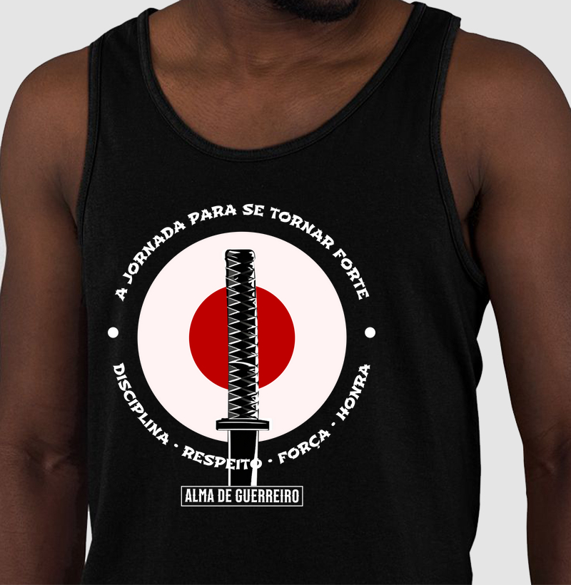 Camiseta Regata Alma de Guerreiro Samurai Katana