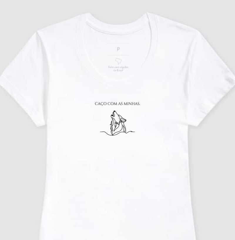 LOBA Caço com as minhas Camiseta Feminina