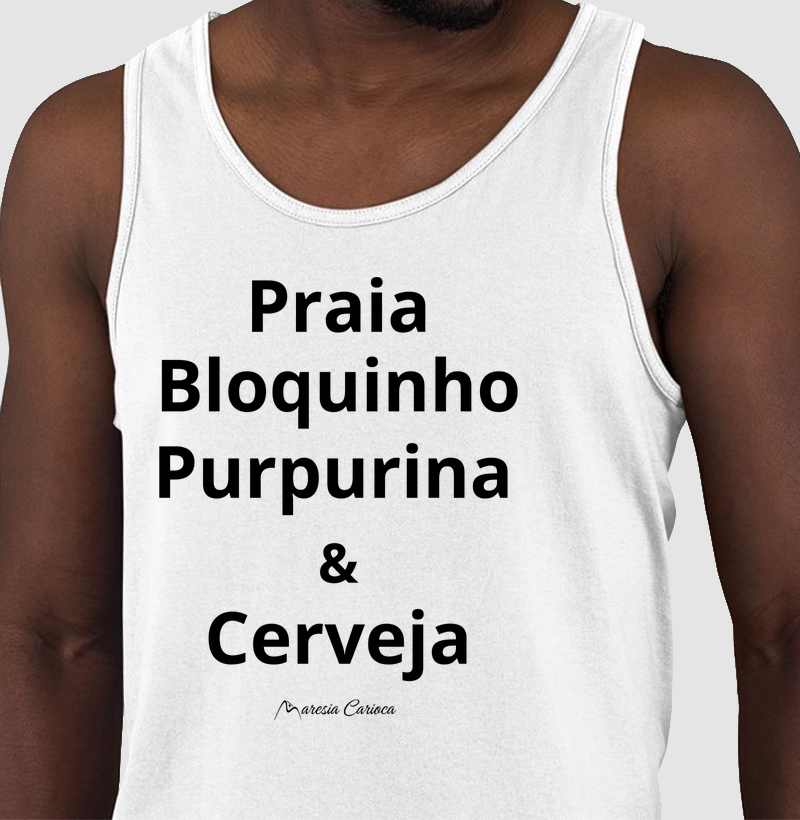 Praia, Purpurina, bloquinho e cerveja