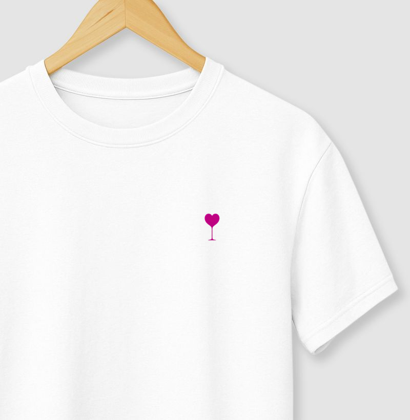 Coração de Vinho (Rosa) - Algodão Premium