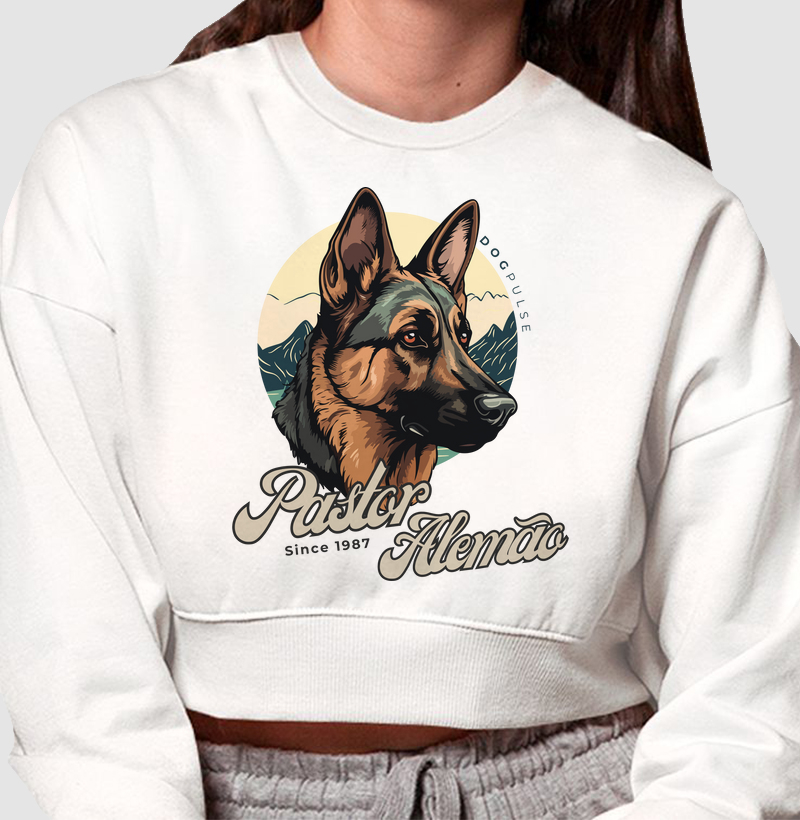 Cropped Moletom Pastor Alemão Busto Dog Pulse