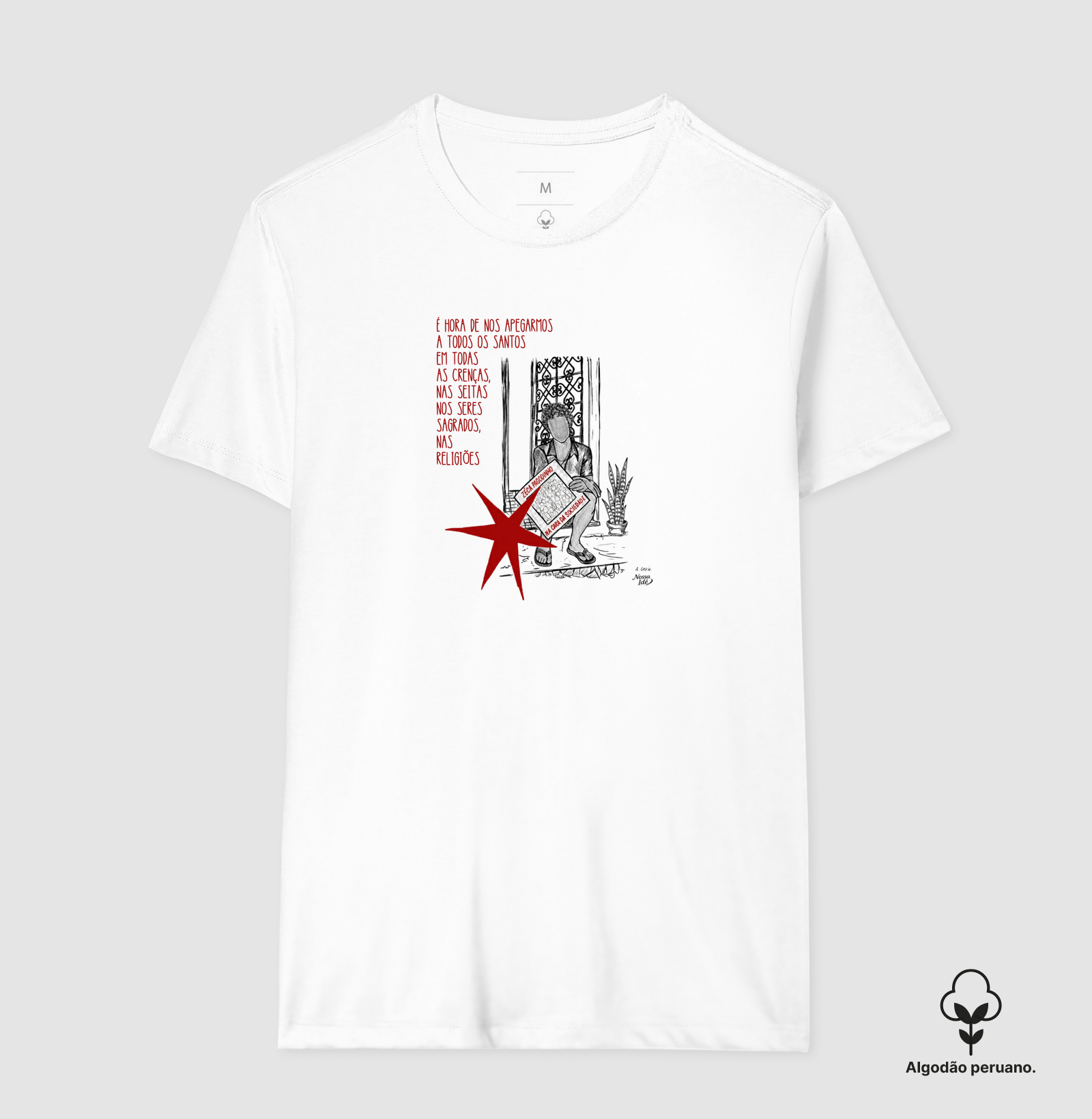 Zeca Pagodinho - Camiseta Algodão Peruano