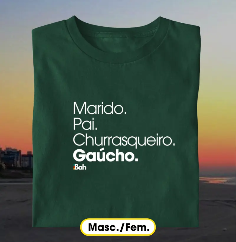 Marido. Pai. Churrasqueiro. Gaúcho.