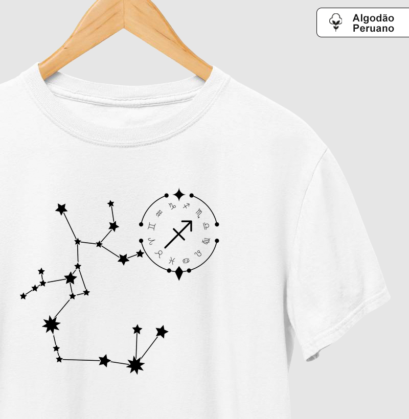 SAGITÁRIO – Constelação - Camiseta Algodão Peruano