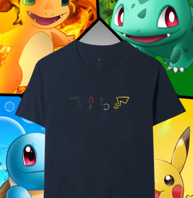 Pokémon - Bulbasaur, Charmander, Squirtle e Pikachu