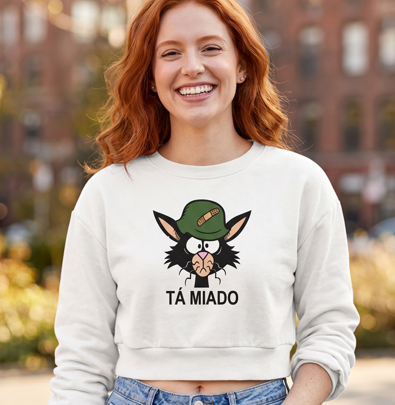 Cropped Feminino Gamer: “Tá miado”