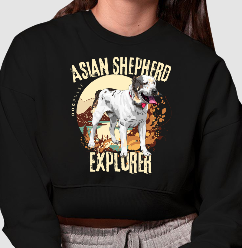 Cropped Moletom Dog Pulse Asian Shepherd Explorer – Guardian of the Wild
