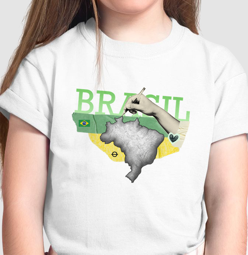 camiseta brasil colagem autoral joga bonita