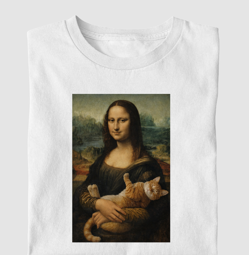 Camiseta Monalise e Gatinho