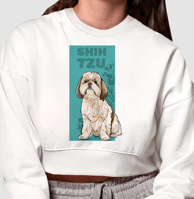 Cropped Moletom Cachorro Shih Tzu