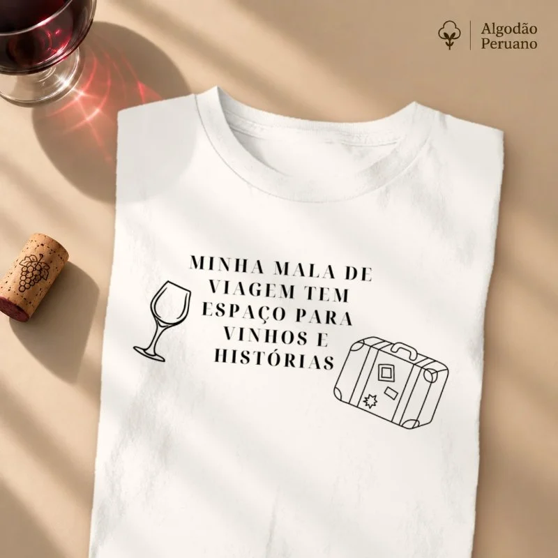 Camiseta Mala de Vinho - Camiseta Algodão Peruano