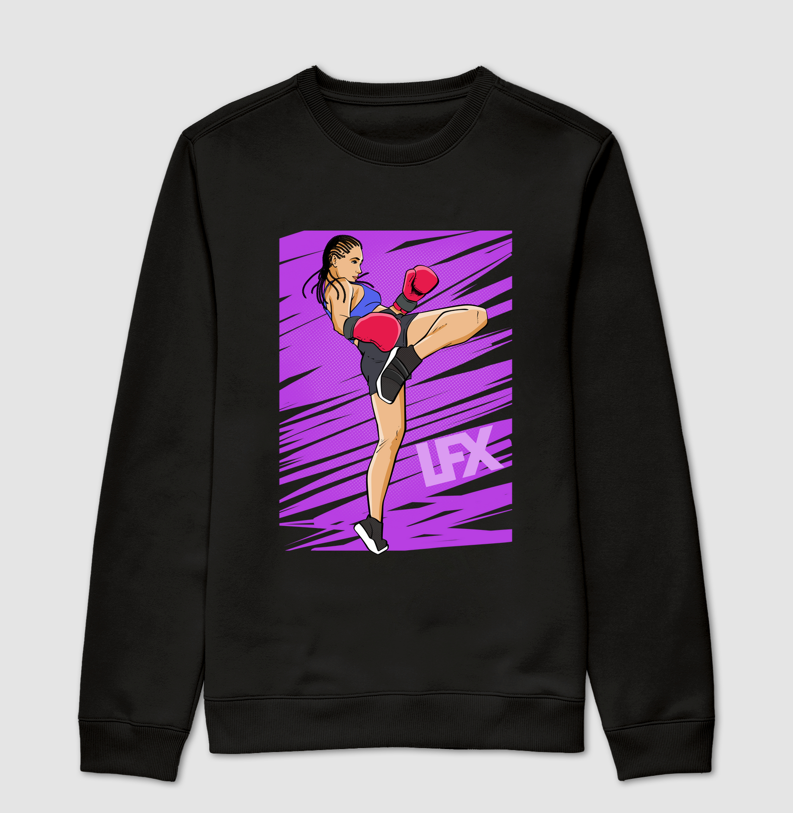 Mulher fazendo kickboxing V01