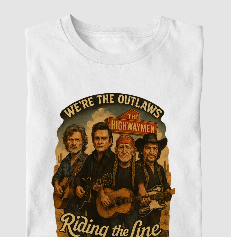 Camiseta Country Masculina Highwaymen – We Are Outlaws Western Style