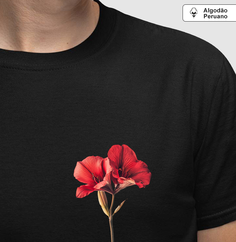 Minimalista Flor Vermelha - Peruano