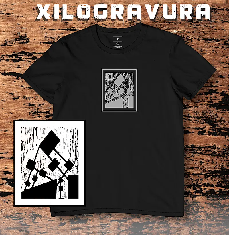 Equilíbrio Xilogravura (Algodão Peruano)