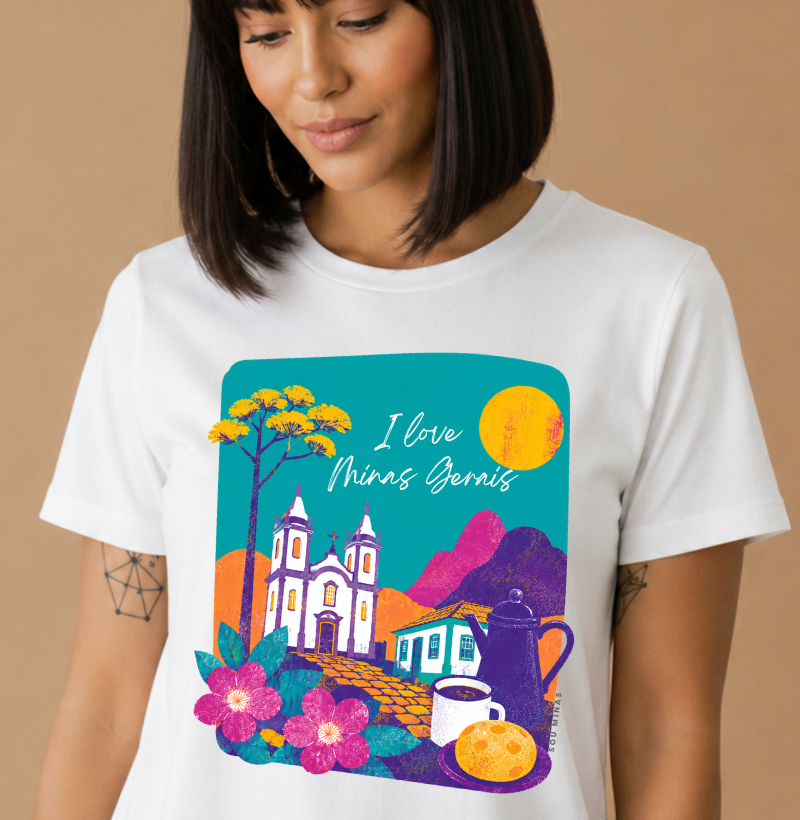 Camiseta I Love Minas Gerais | Cultura Mineira | Orgulho das Gerais