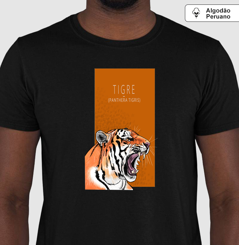 Camiseta Algodão Peruano Tigre - Camiseta Algodão Peruano