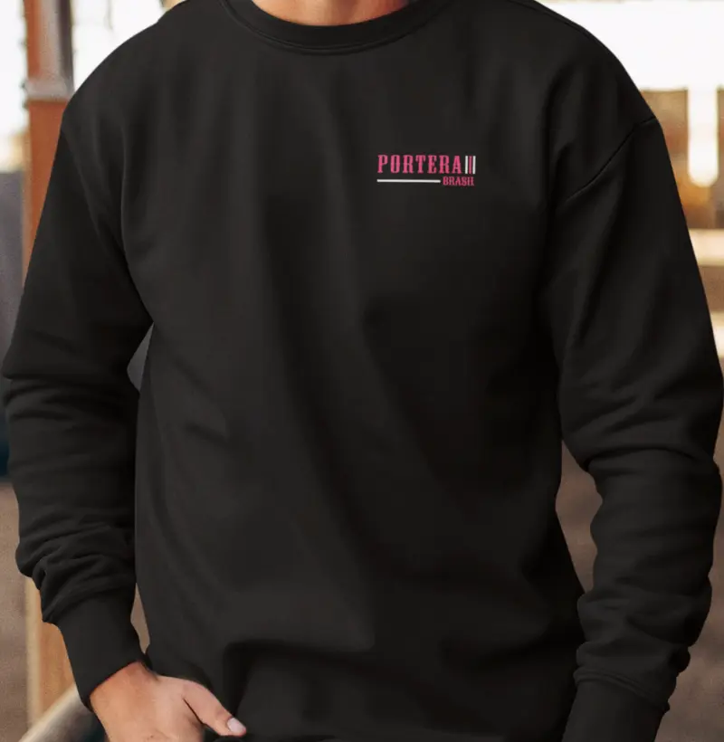 Moletom Gola Careca - Detalhes Rosa