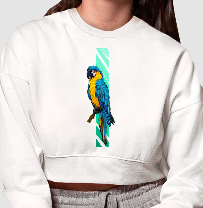 Cropped Moletom Arara Canindé