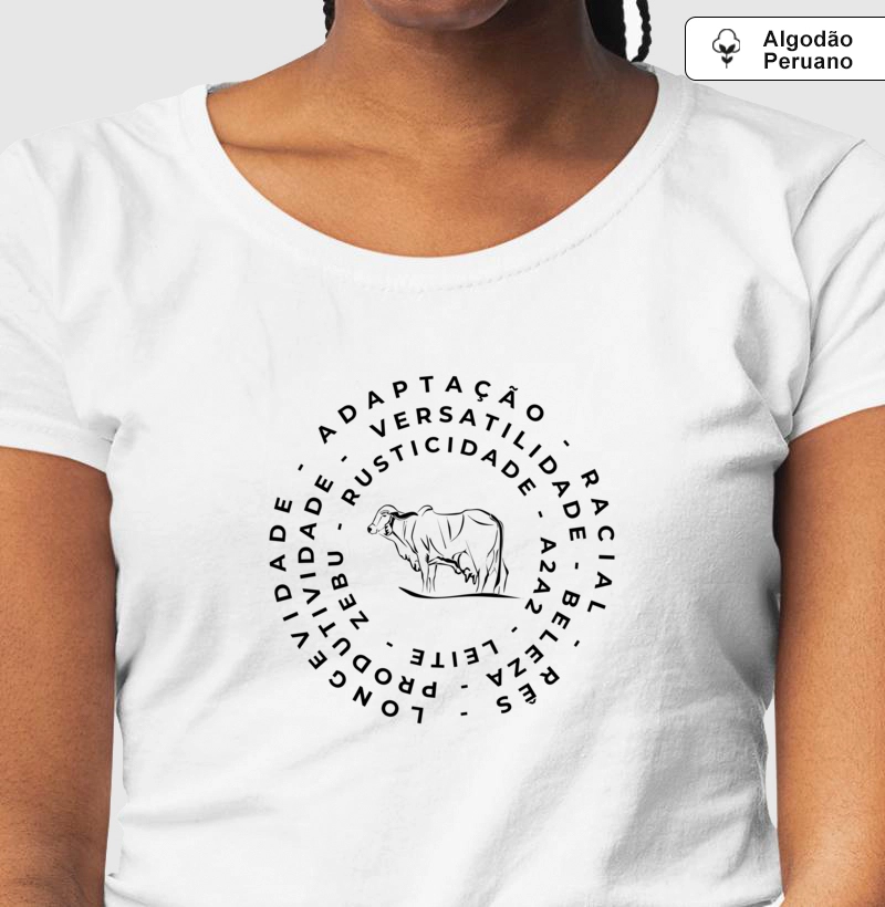 Gir leiteiro em círculo - Camiseta Algodão Peruano
