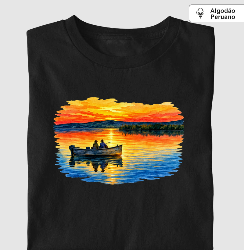 🌅 Onde a Paz Encontra a Pesca - Camiseta Algodão Peruano