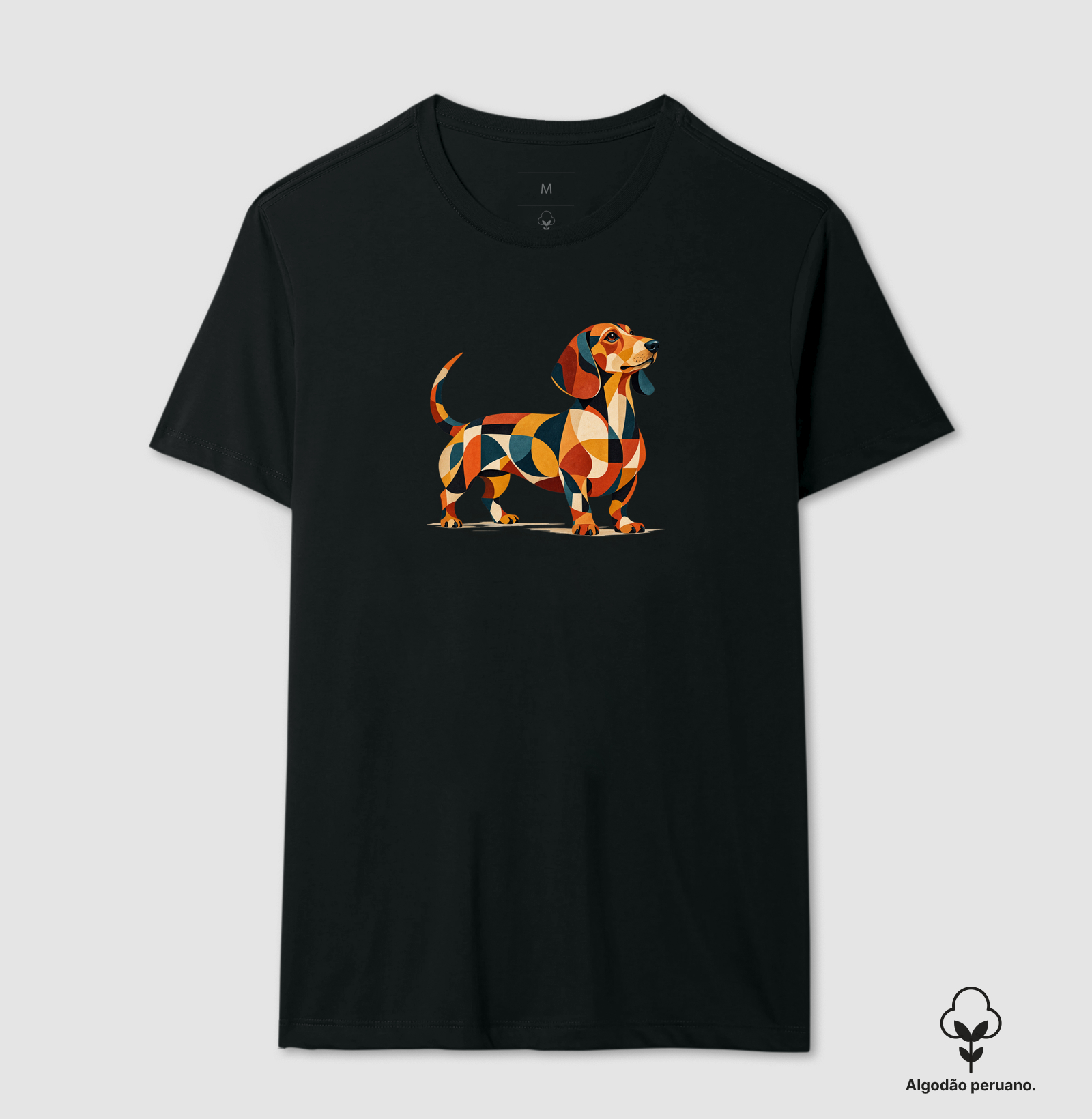 Cachorro em Fragmentos - Camiseta Algodão Peruano