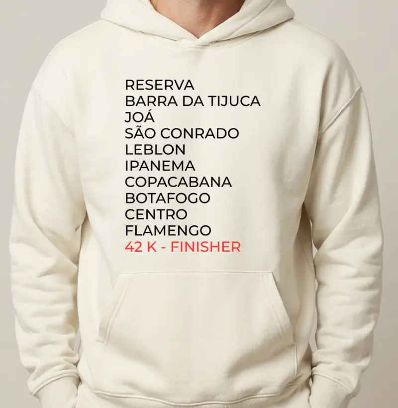 Hoodie Moletom Maratona - Percurso Maratona Rio 26