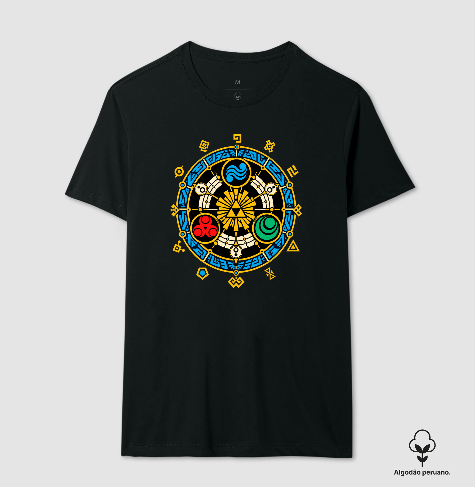 Portal do Tempo – Medalhões Sagrados - Camiseta Algodão Peruano