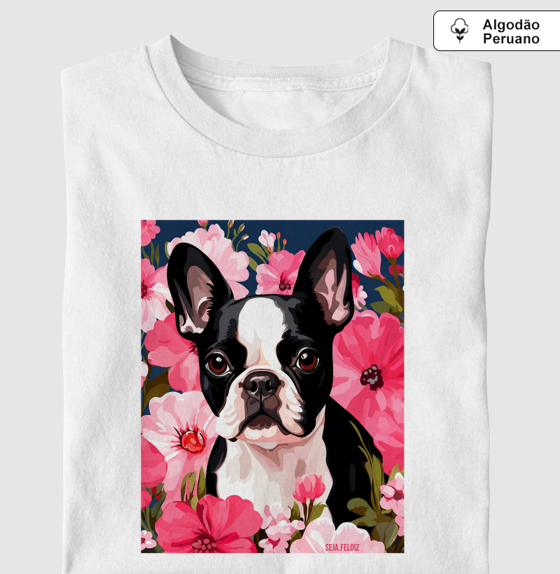 Boston in Bloom 🌸🐾 - Camiseta Algodão Peruano
