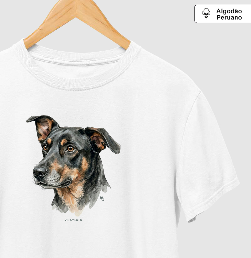 Cães - Vira-Lata Preto e Caramelo - Algodão Peruano