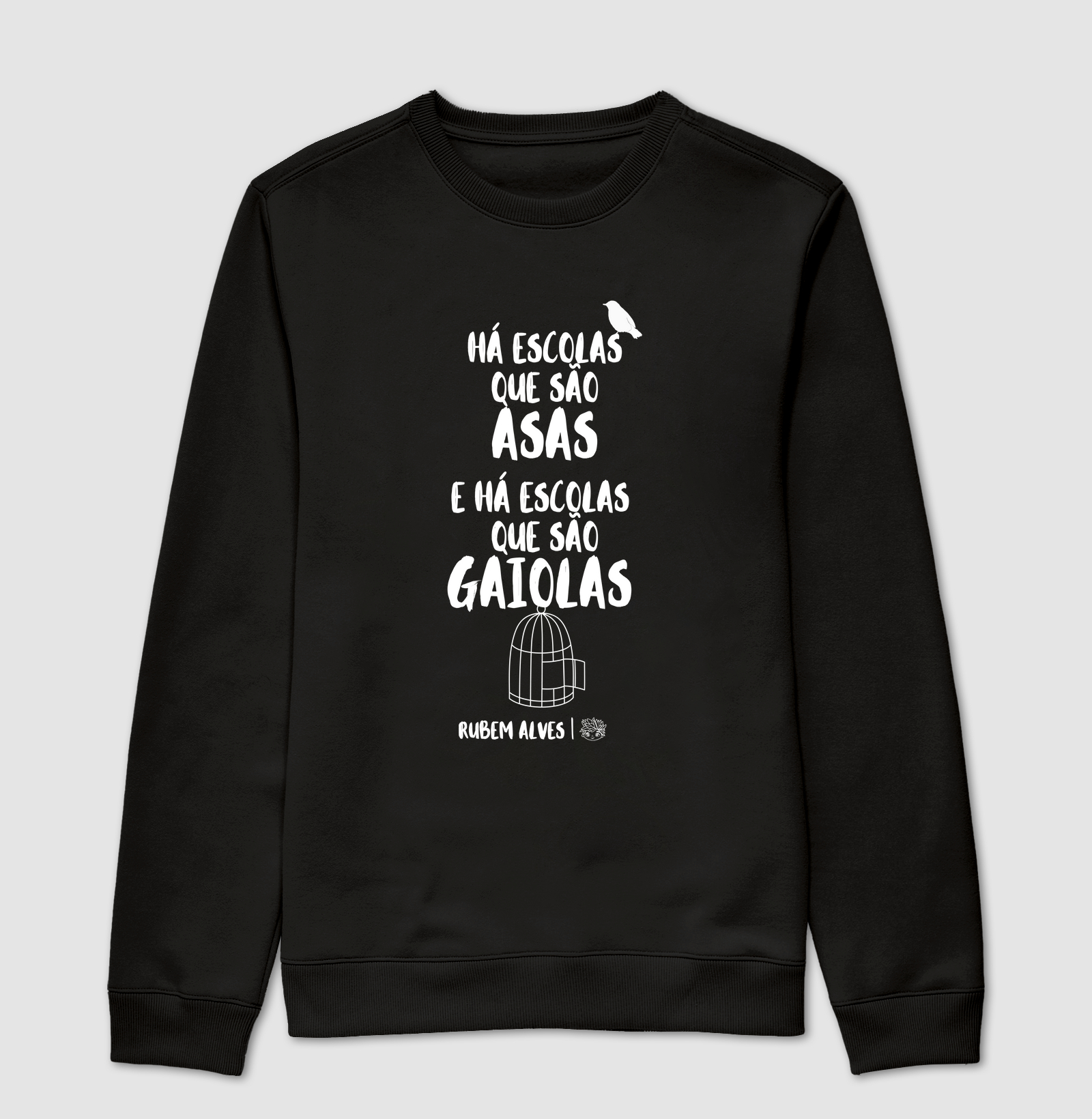 Moletom Suéter Gaiolas e Asas | Rubem Alves