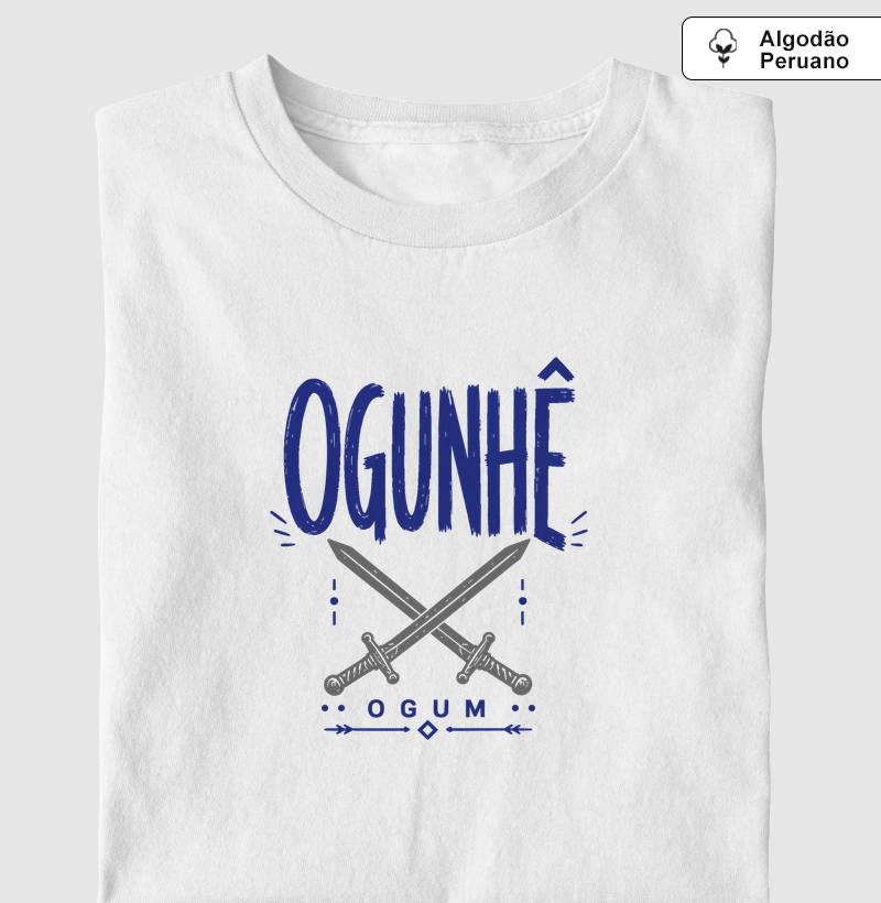 Saudação a Ogum - Camiseta Algodão Peruano