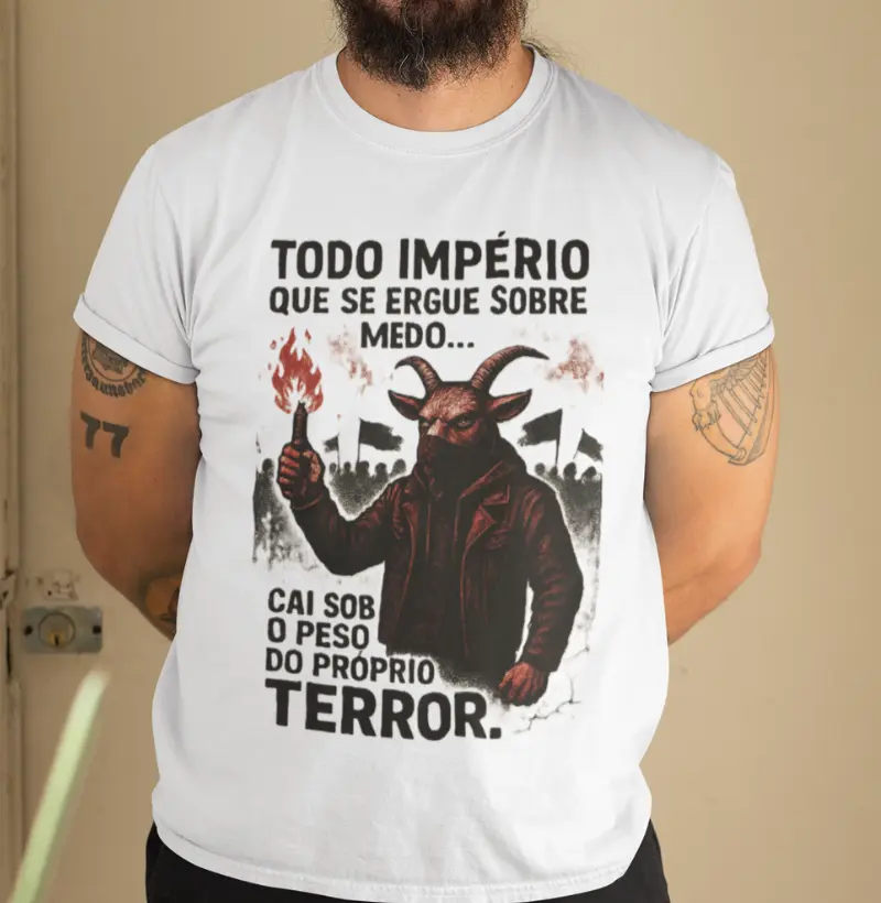 Cai sob o peso do próprio terror.