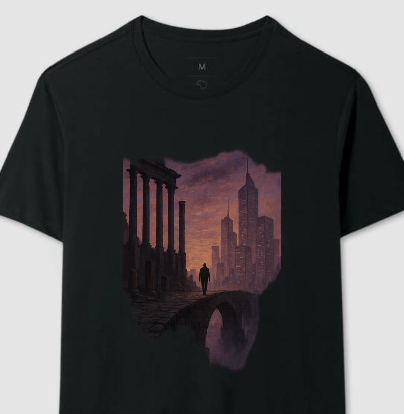 Camiseta "A Jornada Estoica" – Caminho Entre Ruínas e Conquistas