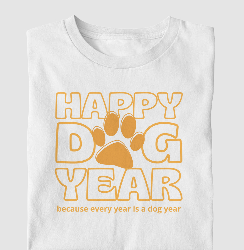 Camiseta Feliz Ano Novo Canino